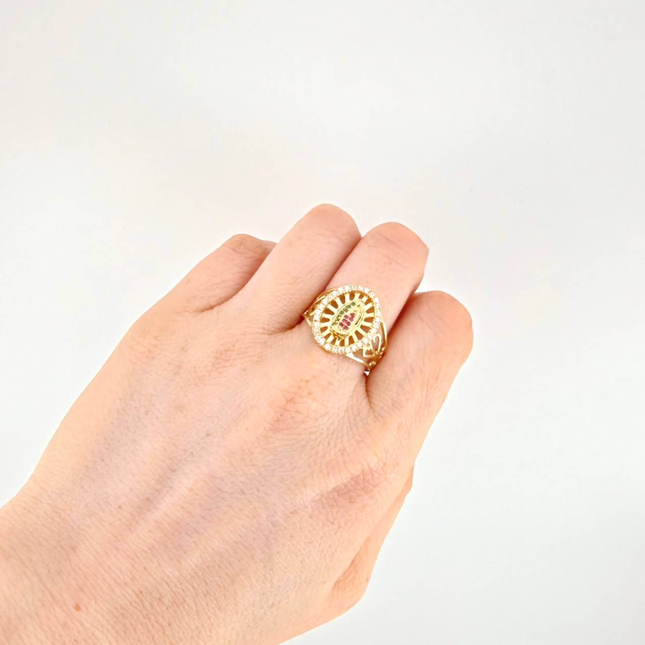 Virgin of Guadalupe Ring 5.15g / Size 9 1/2 Yellow Gold 18K
