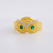 Owl Ring 4.45g / Size 7 1/2 Yellow Gold 18K