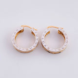 Candongas Rustica  8.6g / 3/4 in Dos Oros Blanco Rosa 18K