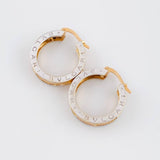 Candongas Rustica  8.6g / 3/4 in Dos Oros Blanco Rosa 18K
