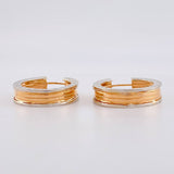 Candongas Rustica  8.6g / 3/4 in Dos Oros Blanco Rosa 18K