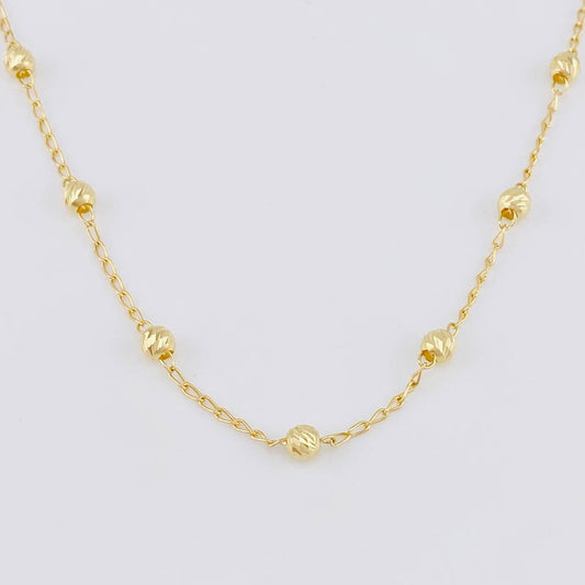 Cadena Tipo Militar Diamantada 4.45g / 18 in / 1.3mm Oro Amarillo 18K