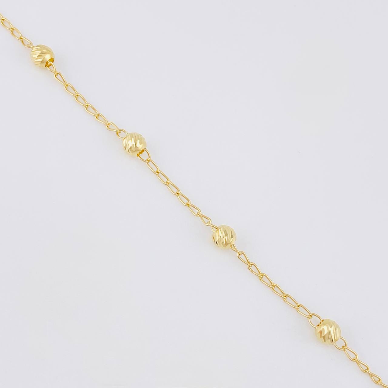 Cadena Tipo Militar Diamantada 4.45g / 18 in / 1.3mm Oro Amarillo 18K