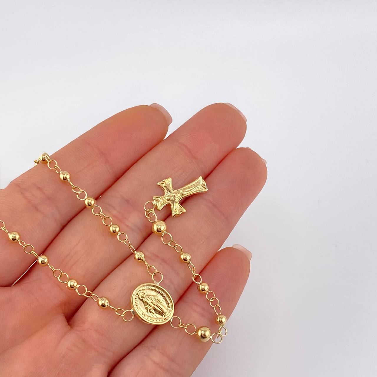 Miraculous Virgin Rosary 6.8 g / 21 1/4 in / 3 mm 18K Yellow Gold