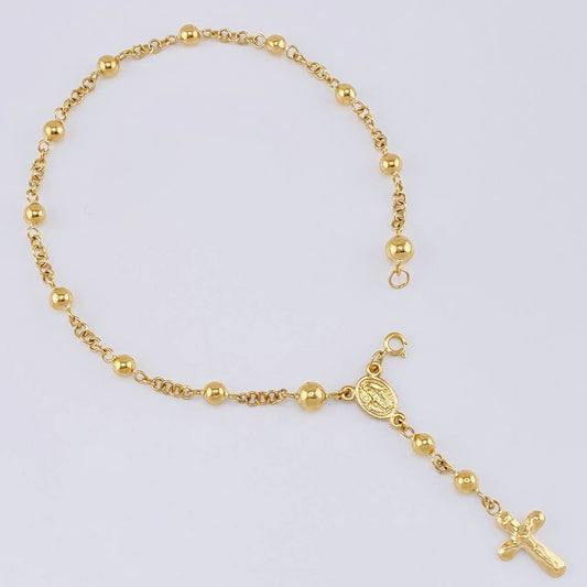 Bracelet Denario Miraculous Virgin 3.9 g / 8 1/4 in / 4 mm Yellow Gold 18K