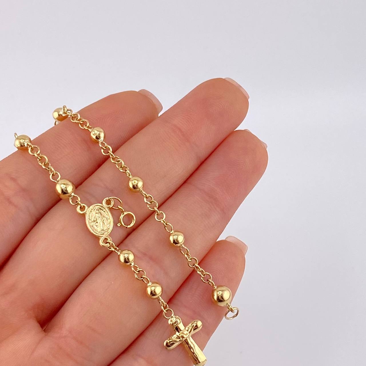 Pulso Denario Virgen Milagrosa 3.9 g / 8 1/4 in / 4 mm Oro Amarillo 18K