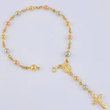 Bracelet Denario Miraculous Virgin 3.5 g / 6 3/4 in / 4 mm Three Golds 18K