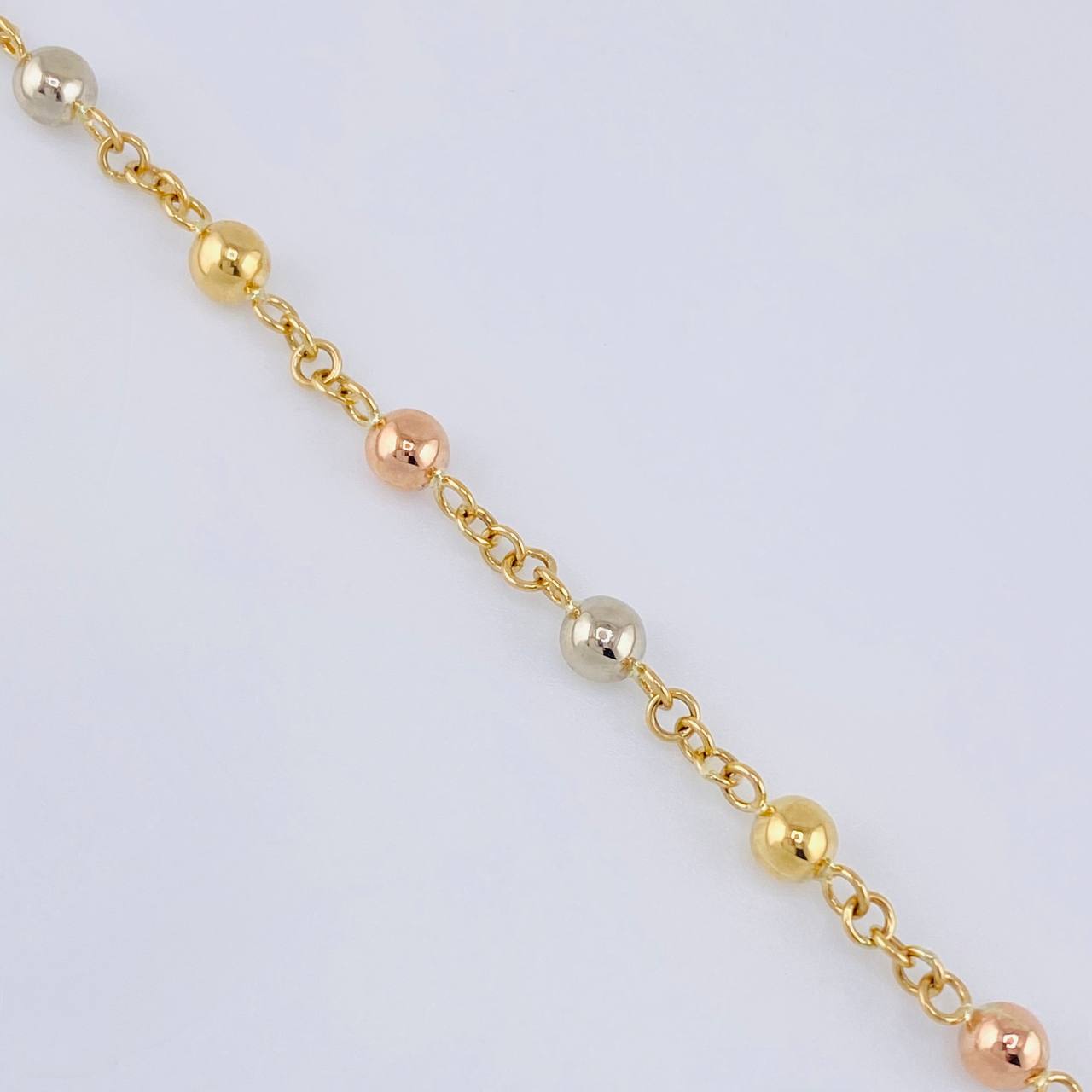 Bracelet Denario Miraculous Virgin 3.5 g / 6 3/4 in / 4 mm Three Golds 18K