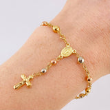 Bracelet Denario Miraculous Virgin 3.5 g / 6 3/4 in / 4 mm Three Golds 18K