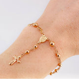 Pulso Denario Virgen Milagrosa 3.65 g / 7 in / 4 mm Oro Rosa 18K