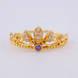 Anillo Corona Tiara Tres Hojas 1.95 g / T7 3/4 Oro Amarillo 18K