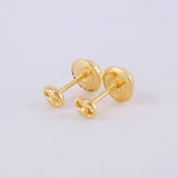 Diamond Cut Gc Stud Earrings 0.4 g / in / 3.7 mm Yellow Gold 18K