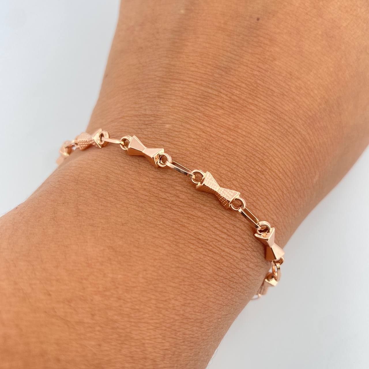 Bracelet Sand Watch 3.85gr / 21.2cm / 2.5mm Dotted 18K Rose Gold &