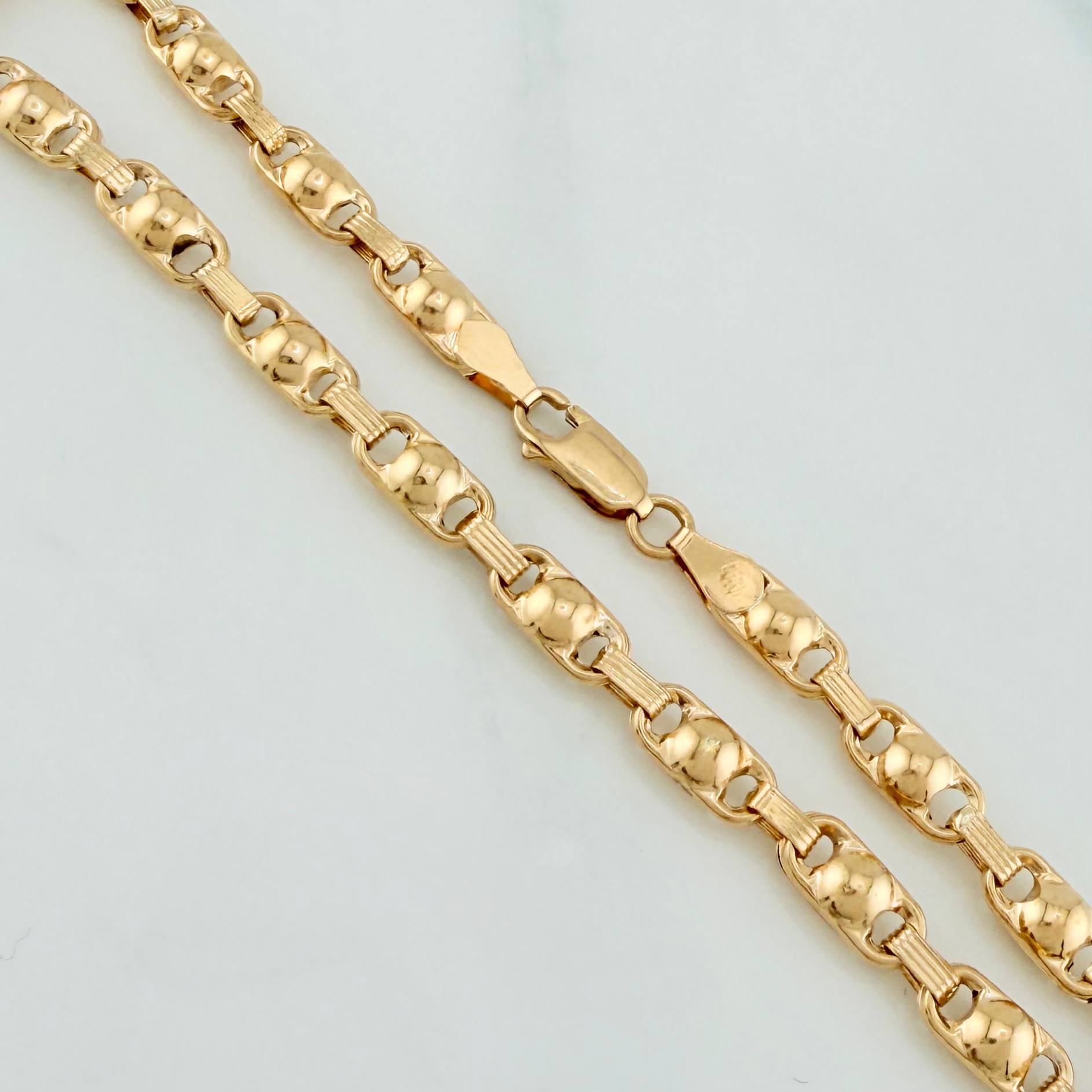 Tobillera Rustica Burbuja 6.2 g / 10 1/2 in / 4.7 mm Oro Amarillo 18K