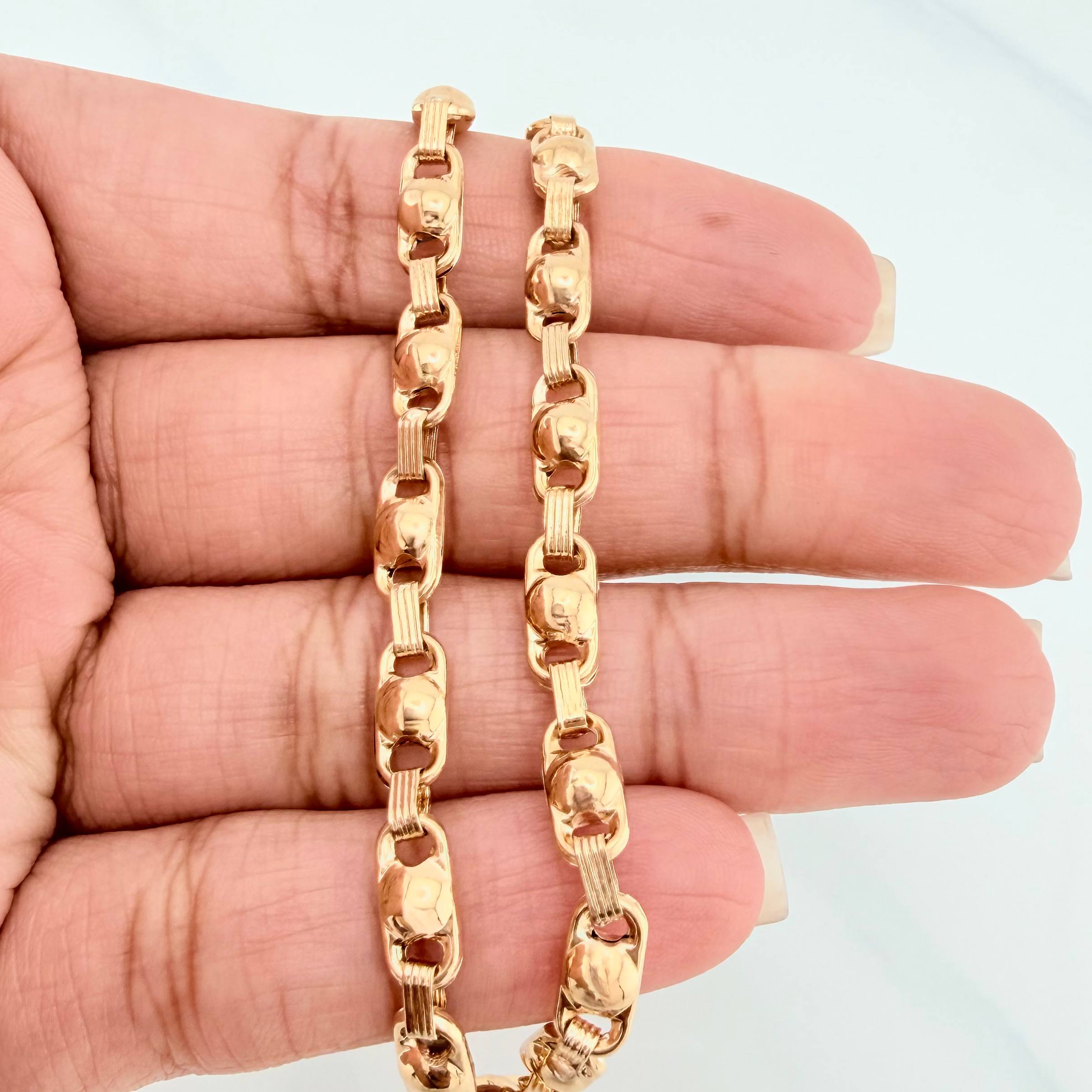 Tobillera Rustica Burbuja 6.2 g / 10 1/2 in / 4.7 mm Oro Amarillo 18K