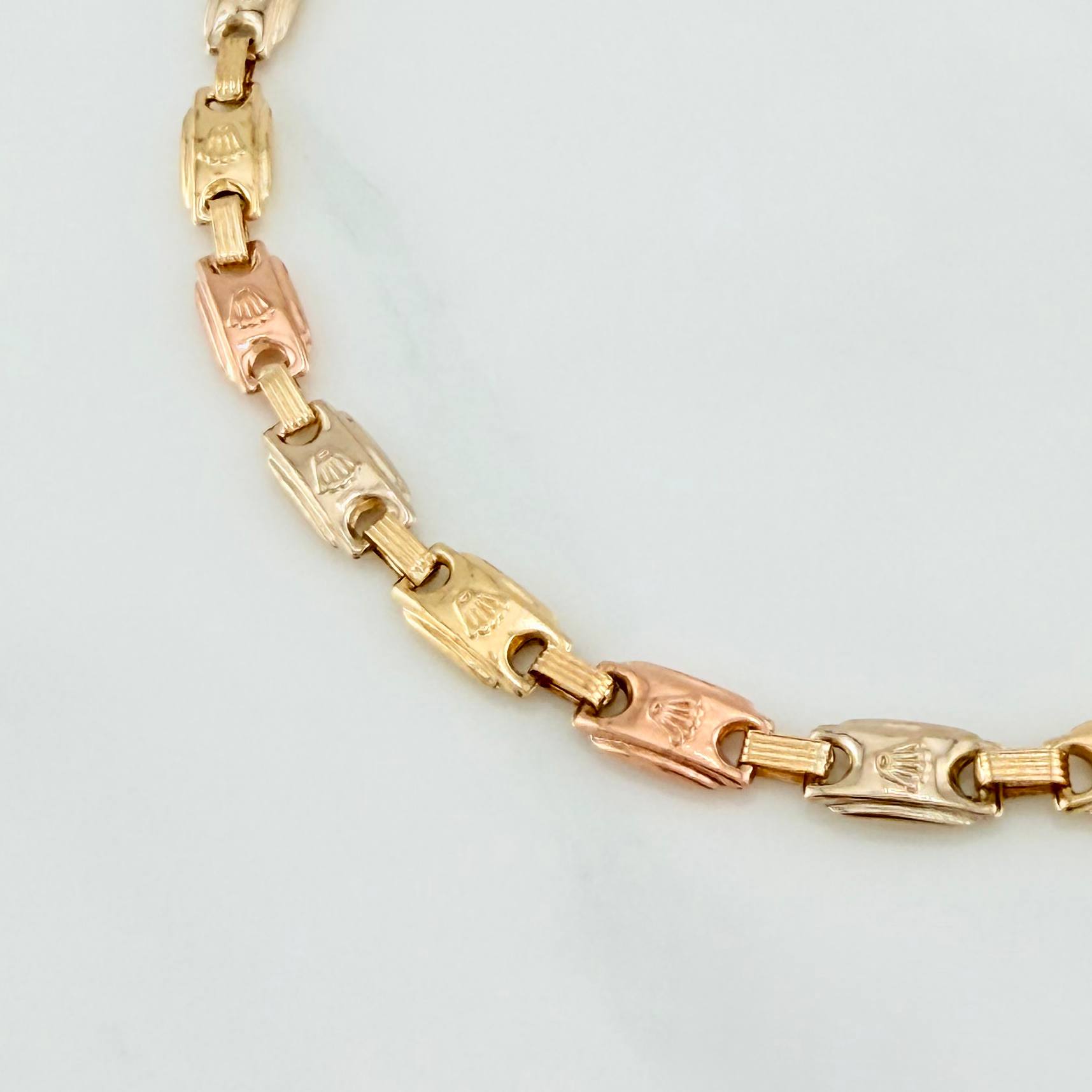 Rustic Crown Anklet 7.25 g / 10 3/4 in / 5.7 mm Three Golds 18K