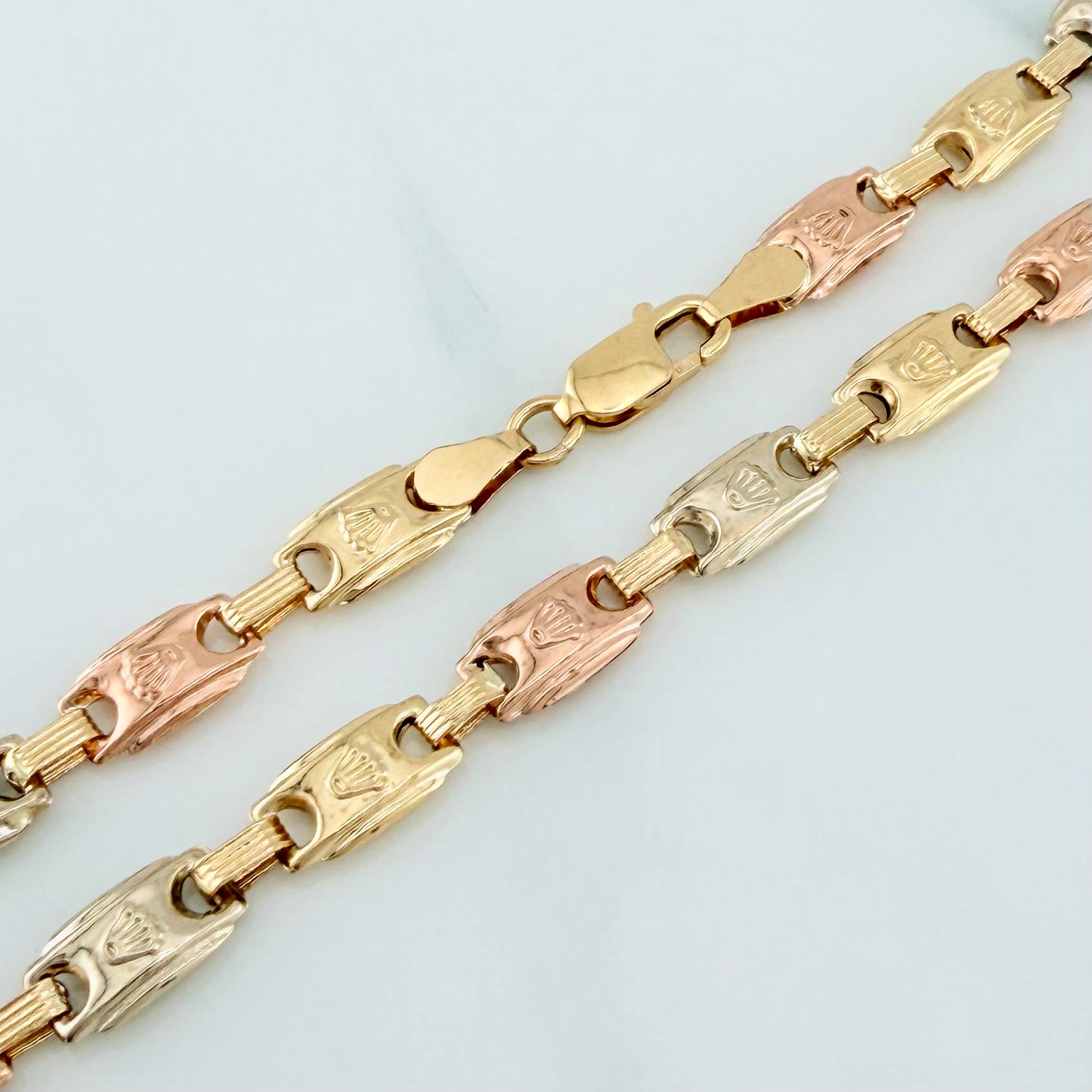 Rustic Crown Anklet 7.25 g / 10 3/4 in / 5.7 mm Three Golds 18K