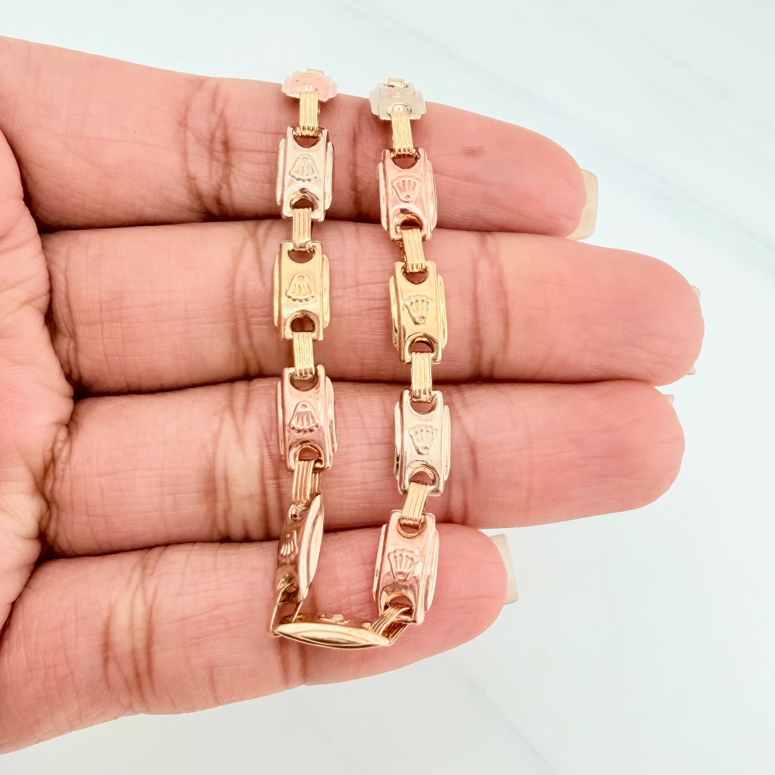 Rustic Crown Anklet 7.25 g / 10 3/4 in / 5.7 mm Three Golds 18K