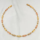 Rustic Tribal Anklet 4.65 g / 10 1/4 in / 3.4 mm Three Golds 18K