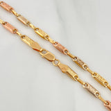 Rustic Tribal Anklet 4.65 g / 10 1/4 in / 3.4 mm Three Golds 18K