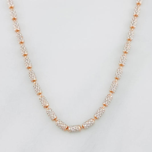 Cadena Morse 8g / 20 in / 2mm Dos Oros Blanco Rosa 18K