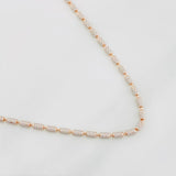Cadena Morse 8g / 20 in / 2mm Dos Oros Blanco Rosa 18K