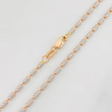 Cadena Morse 8g / 20 in / 2mm Dos Oros Blanco Rosa 18K
