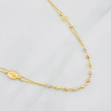 Cadena Denario Virgen Cruz 3.85g / 18 in / 2.4mm Tres Oros 18K