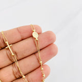 Cadena Denario Virgen Cruz 3.85g / 18 in / 2.4mm Oro Amarillo 18K