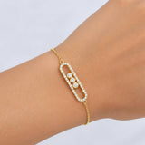 Bracelet Modulable Msk 3.15g / 6 3/4 in - 7 3/4 in / 0.9mm 18K Yellow Gold