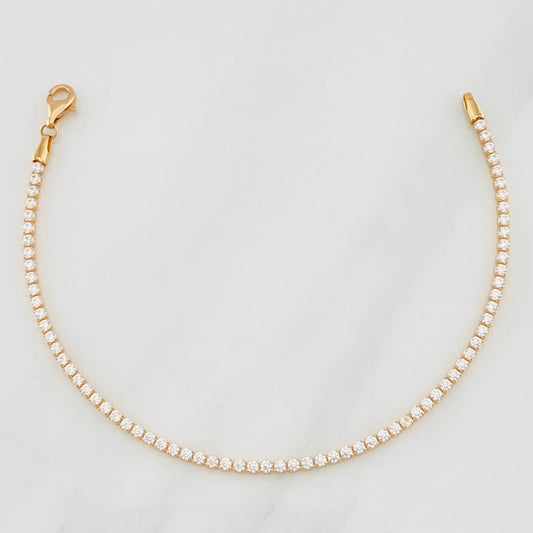 Tennis Bracelet 2.6g / 6 1/4 in / 1.8mm Rose Gold 18K