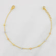 Modular Military Bracelet Beads Diamond Cut 2.6g / 6 3/4 in - 7 1/2 in / 3mm Three Golds 18K