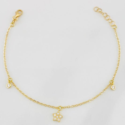 Modular Bracelet Classic Link Star 1.55g / 6 1/2 in - 7 in / 1.4mm Yellow Gold 18K