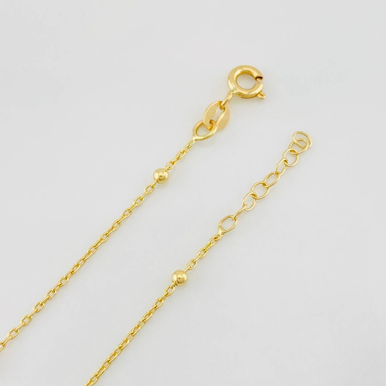 Anklet Classic Link Beads 1.3g / 8 3/4 in / 1mm Yellow Gold 18K