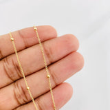 Anklet Classic Link Beads 1.3g / 8 3/4 in / 1mm Yellow Gold 18K