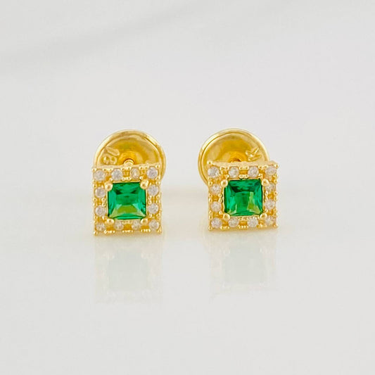 Topos Halo Cuadrado 0.8g / in / 5.1mm Oro Amarillo 18K