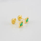 Square Halo Stud Earrings 0.8g / in / 5.1mm Yellow Gold 18K