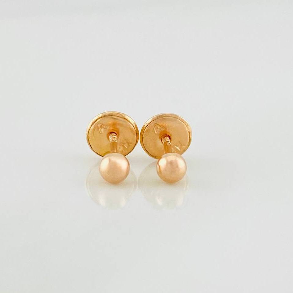 Topos Bola Lisa 0.4g / in / 3mm Oro Rosa 18K