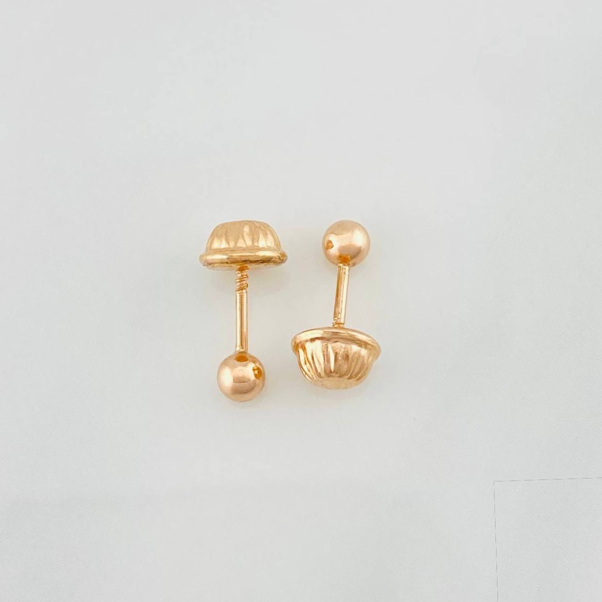 Topos Bola Lisa 0.4g / in / 3mm Oro Rosa 18K