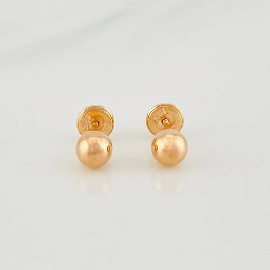 Topos Bola Lisa 0.5g / in / 5mm Oro Rosa 18K