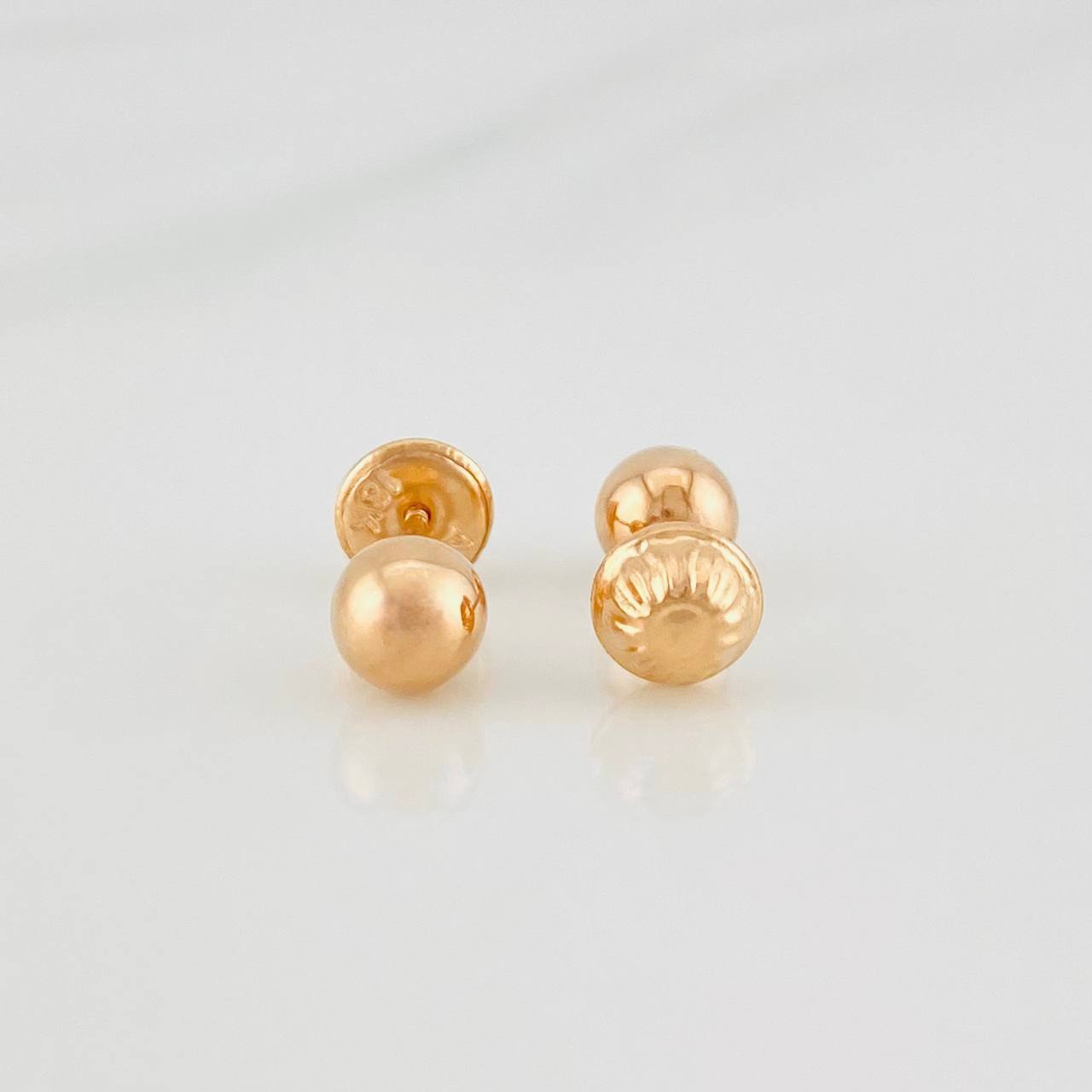 Topos Bola Lisa 0.5g / in / 5mm Oro Rosa 18K