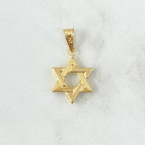 Pendant Star of David 2.25gr / 3.7cm / Striped 18K Yellow Gold