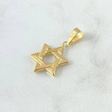 Dije Estrella De David 1.1gr / 2.8cm / Rayada Oro Amarillo 18K *