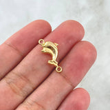 Charm Dolphins 0.5gr / 2cm / Matte - Smooth 18K Yellow Gold
