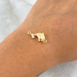 Charm Dolphins 0.5gr / 2cm / Matte - Smooth 18K Yellow Gold
