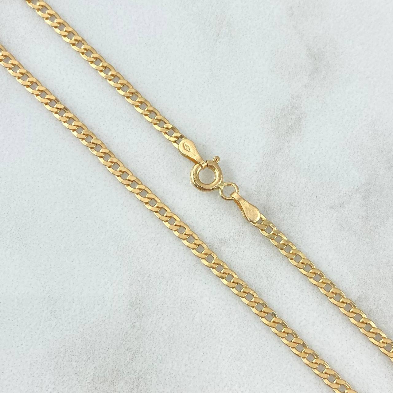 Cadena Cubana 3.1gr / 17 3/4 in / 2mm Oro Amarillo +1 18K