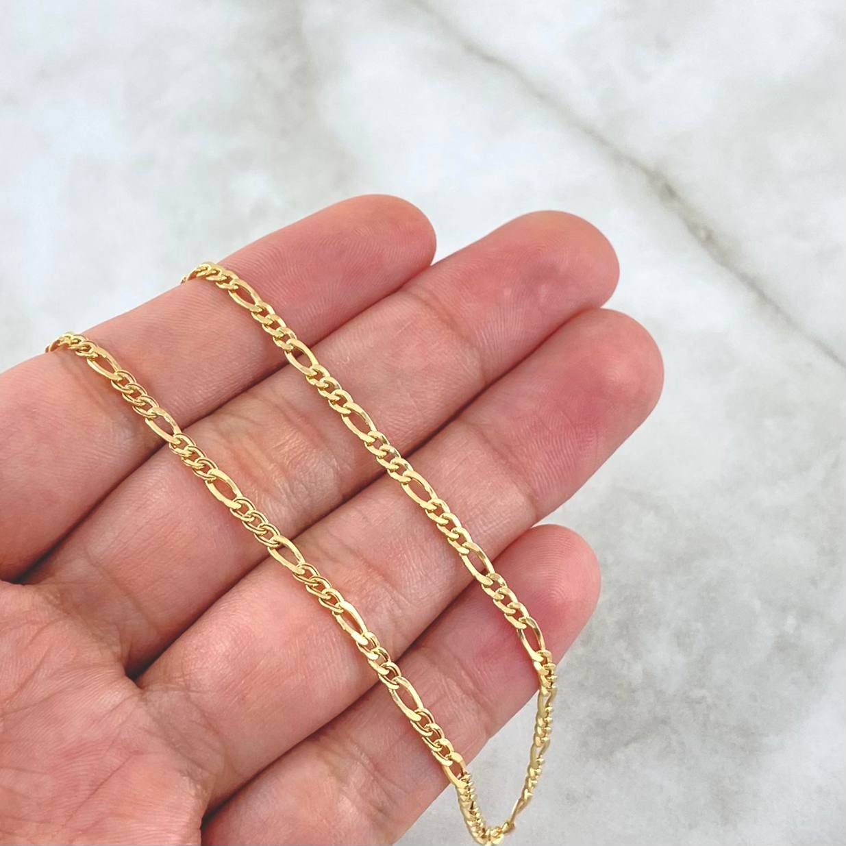Cadena Figaro 2.6gr / 45cm / +1 Oro 18K