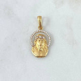 Pendant Christ Face 2.2gr / 2.6cm / White Zircons 18K Yellow Gold