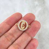 Charm Virgin Mary Silhouette 1.75gr / 2cm / White Zircons 18K Yellow Gold