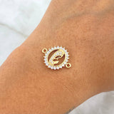 Charm Virgin Mary Silhouette 1.75gr / 2cm / White Zircons 18K Yellow Gold